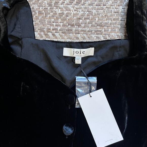 Joie Black Flutter Sleeve Button Up Top Size 6 - Picture 3 of 7